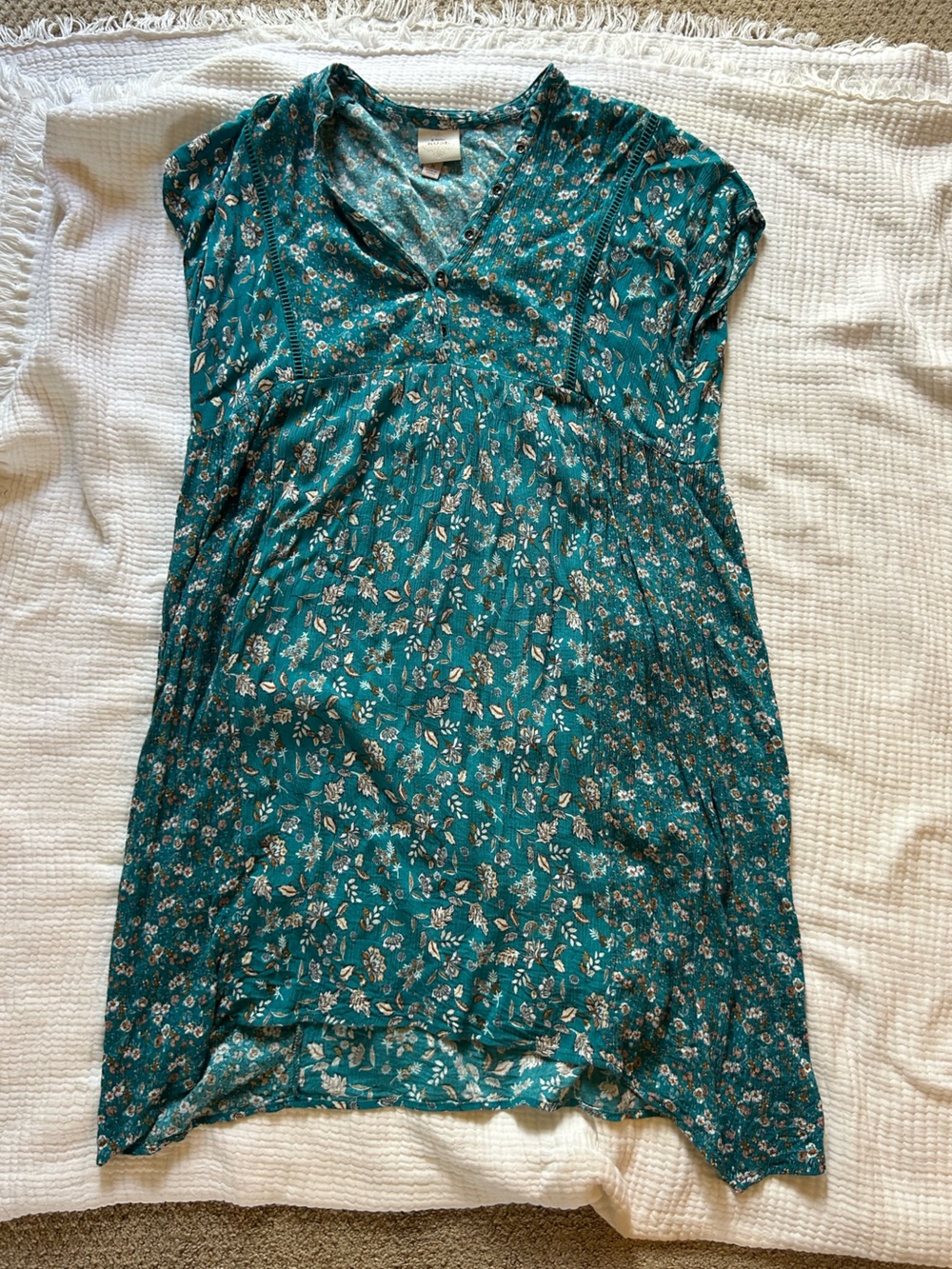 Knox Rose Teal Floral with V-Neck